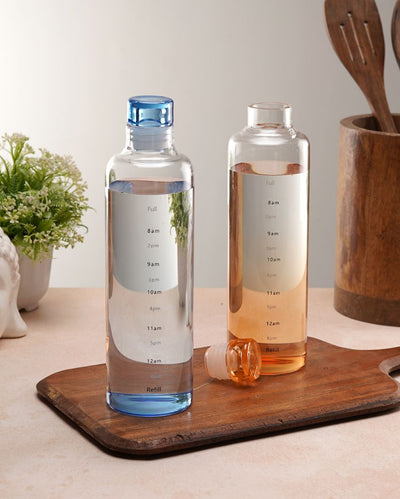 Morden Smooth Surface Glass Bottle | Set of 2 | 500ml