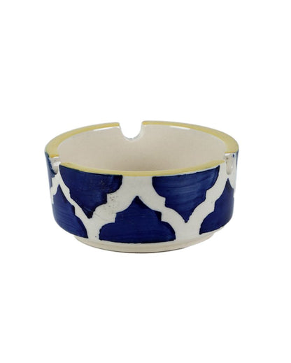 Blue & Yellow Coloured Ceramic Ash Tray