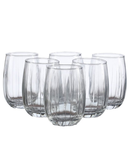 Hector Shaped Transparent Glass Juice Water Glass | Set of 6