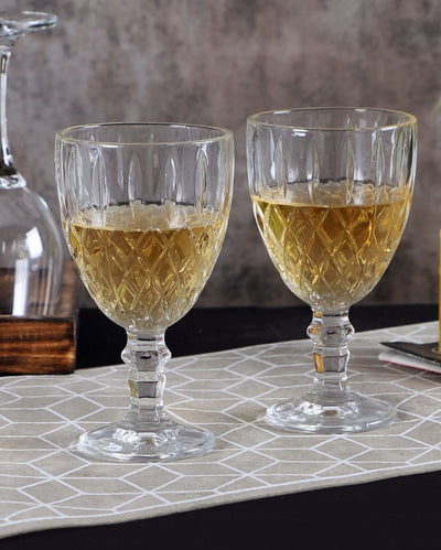 Transparent Textured Wine Glass | Set of 6 | 285ml