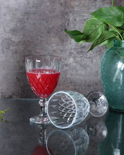 Transparent Textured Wine Glass | Set of 6 | 285ml