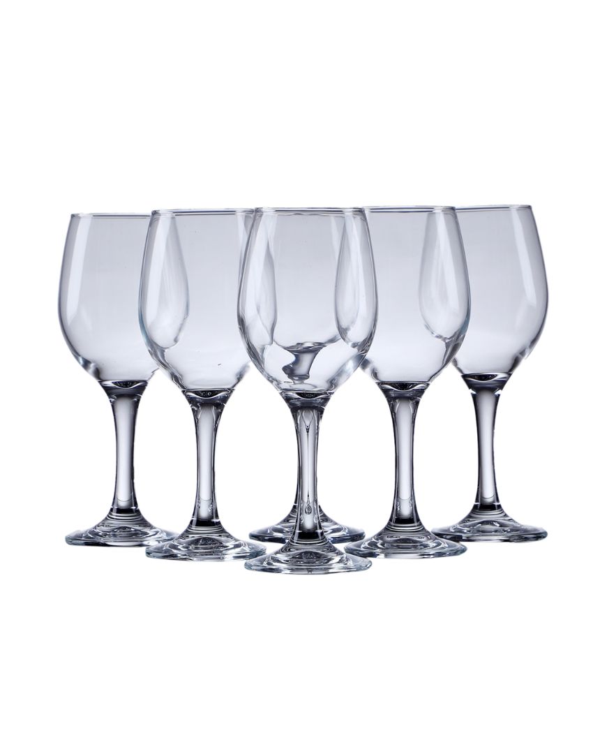 Transparent Solid Goblet Wine Glass | Set of 6