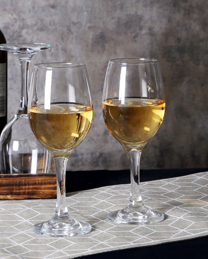 Transparent Solid Goblet Wine Glass | Set of 6