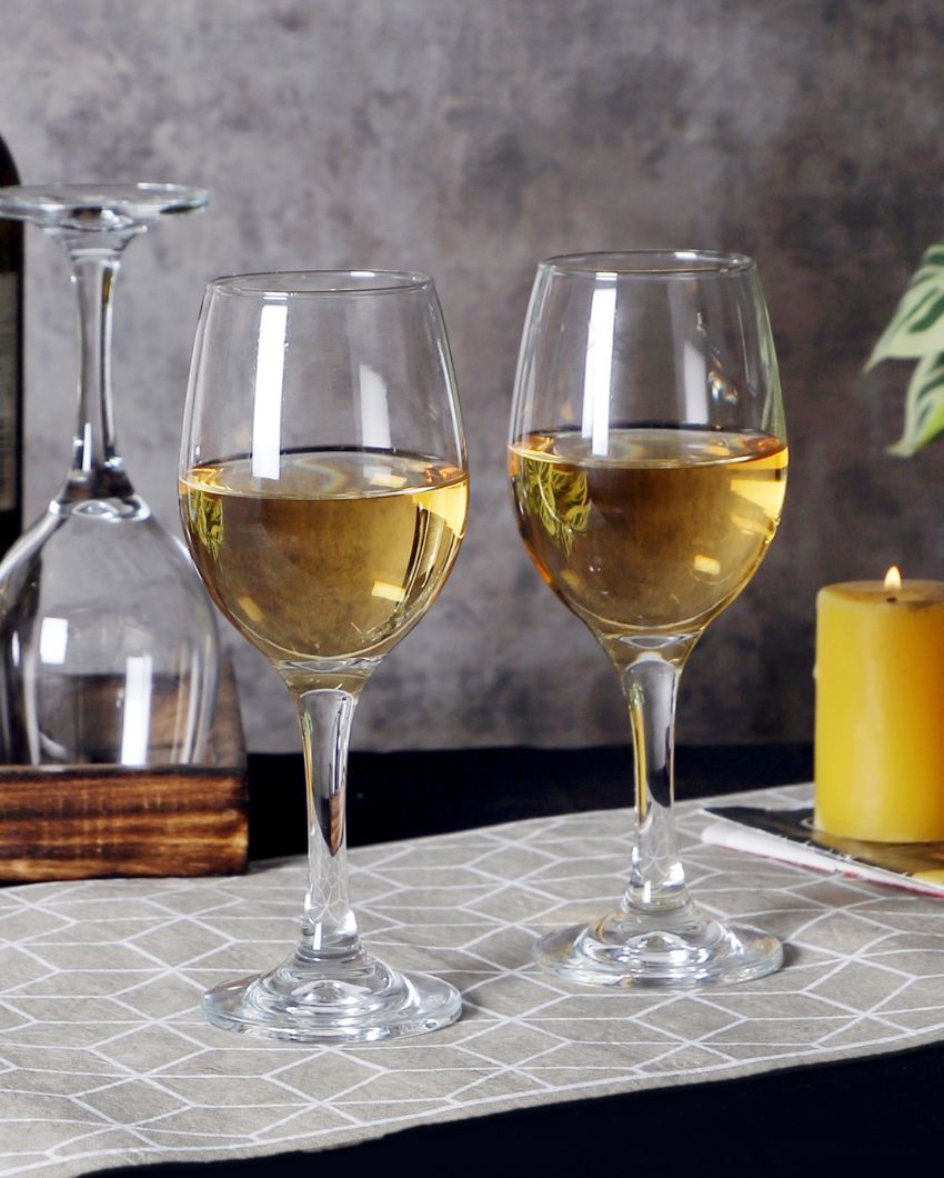 Transparent Solid Goblet Wine Glass | Set of 6