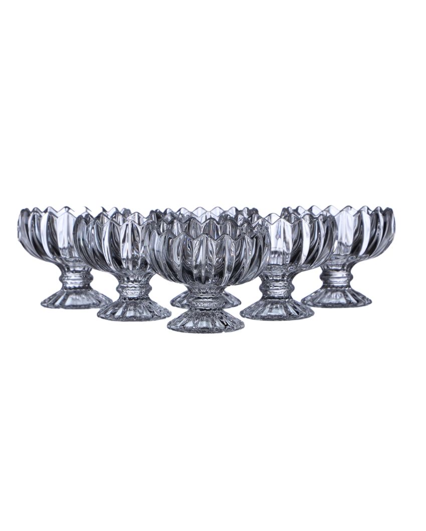 Transparent Glass Bowls | Set of 6 | 120ml