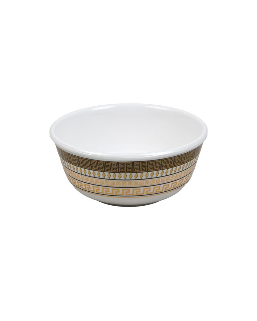 Aura White Gold Abstract Printed Melamine Dinner Set