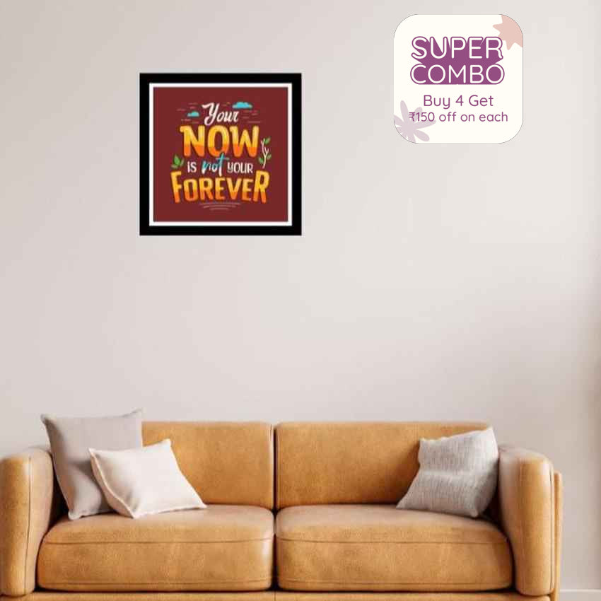 Determination Decor Quote Poster Acrylic Wall Art Frame | 12 x 12 inches