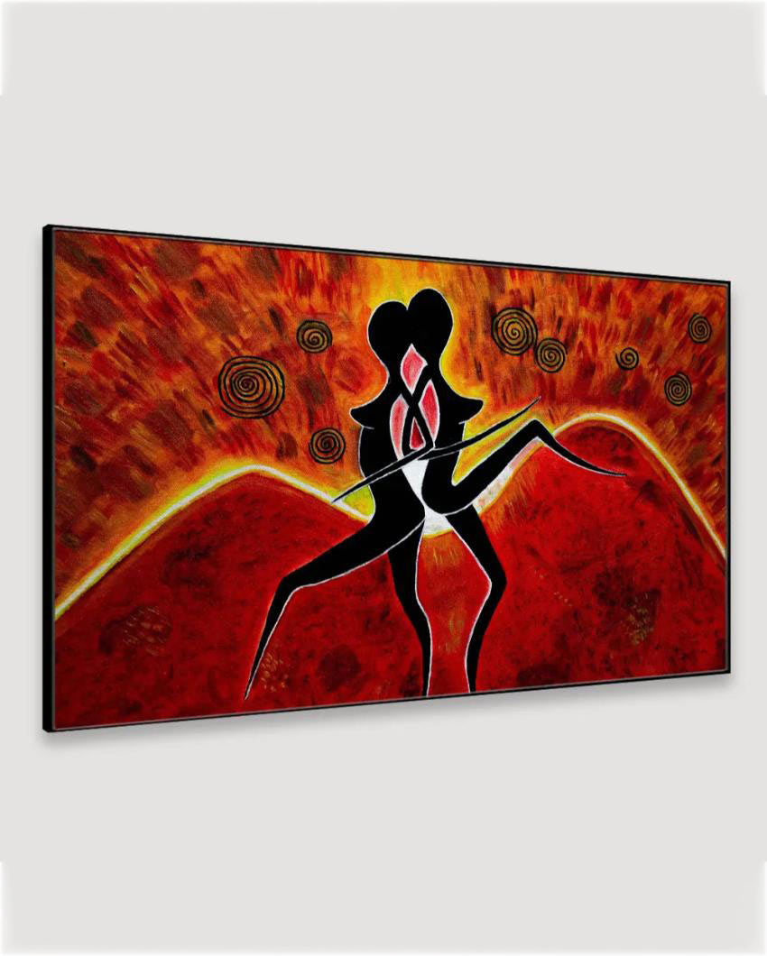 Modern Art Floating Framed Canvas Wall Painting 24x12 inches