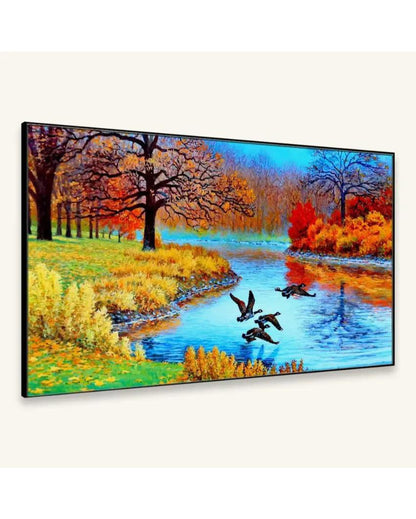 Nature Scenery Floating Framed Canvas Wall Painting 24x12 inches