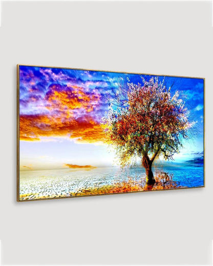 Abstract Tree Floating Framed Canvas Wall Painting 24x12 inches