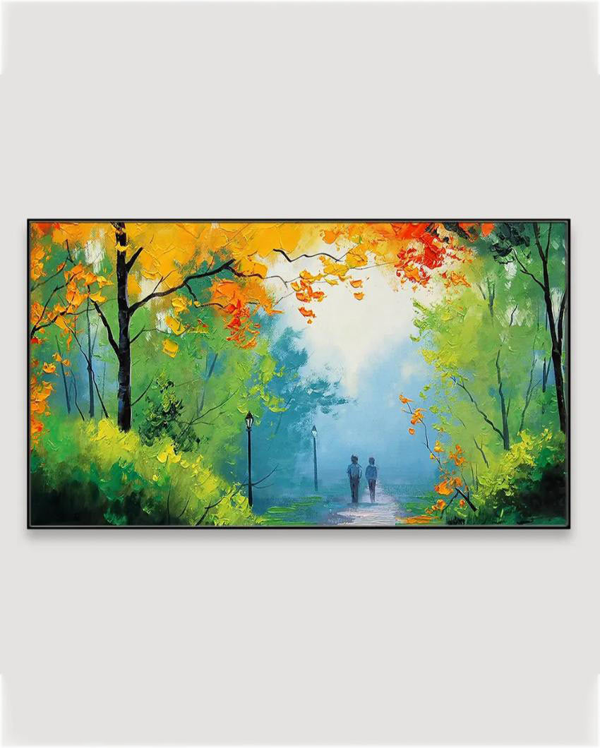 Relaxing Big Panoramic Nature Floating Framed Canvas Wall 24x12 inches