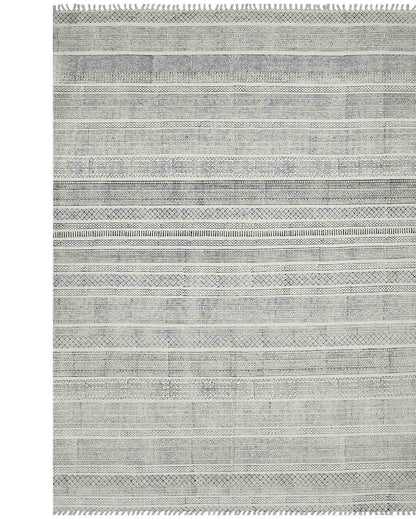 Black Cotton Dune Hand Woven Carpet | 5x3 ft