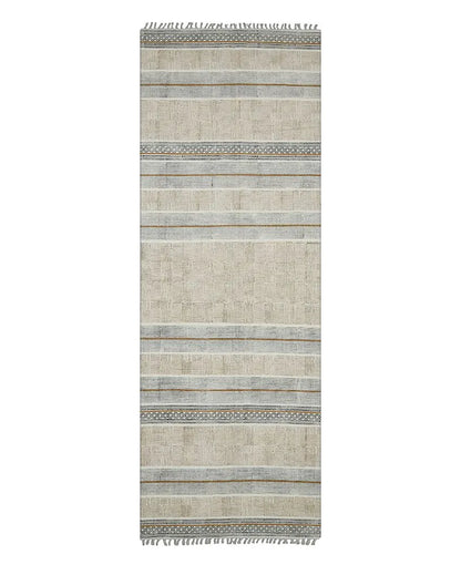 Brown Geometric Pattern Hand Woven Carpet | 8 x 5 Feet