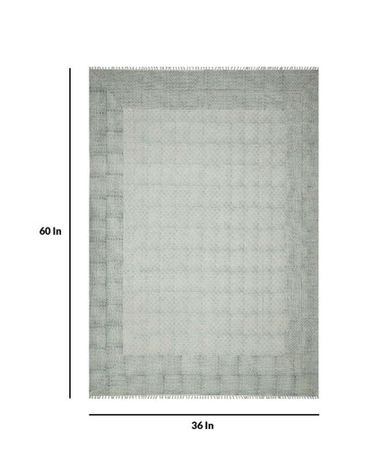 Blue Cotton Dune Hand Woven Carpet | 5x3 ft