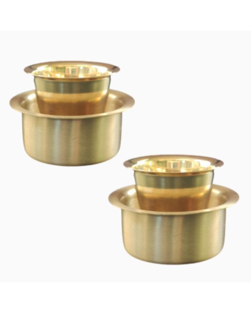 Kombakonam Pure Brass Coffee and Tea Dabara Set