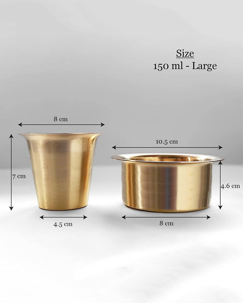 Kombakonam Pure Brass Coffee and Tea Dabara Set