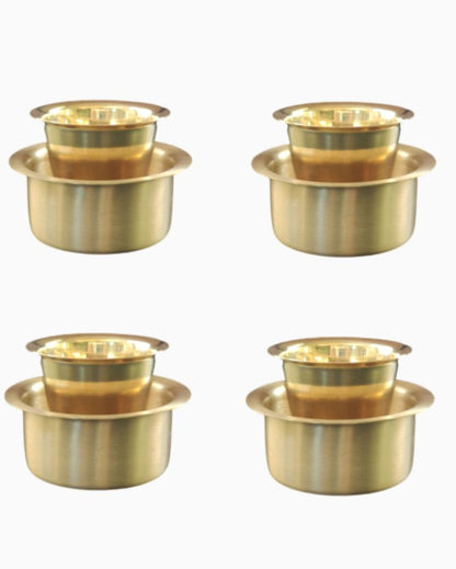 Kombakonam Pure Brass Coffee and Tea Dabara Set