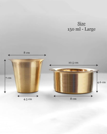 Kombakonam Pure Brass Coffee and Tea Dabara Set