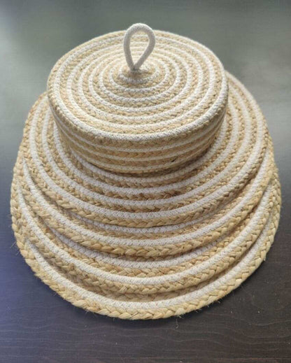 Cotton & Jute Placemats and Coasters With Roti Basket Set | Pack Of 13