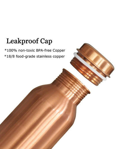 Leak Proof and Immunity Boost Pure Copper Water Bottle | 3 x 10 inches | 800ml