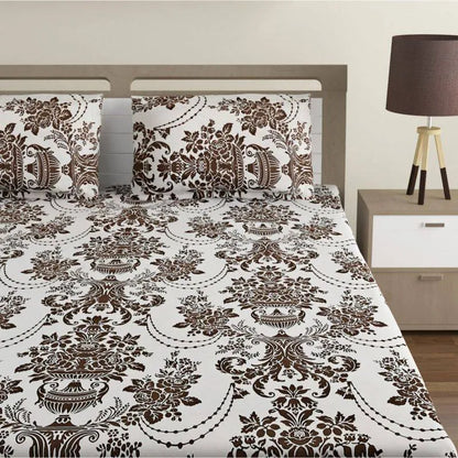 Brown Geometric Shadow Print Cotton Bedding Set King Size