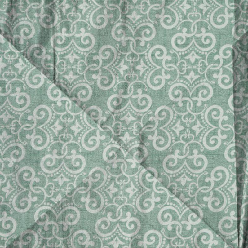 Green Floral Premium Print Cotton Bedding Set King Size