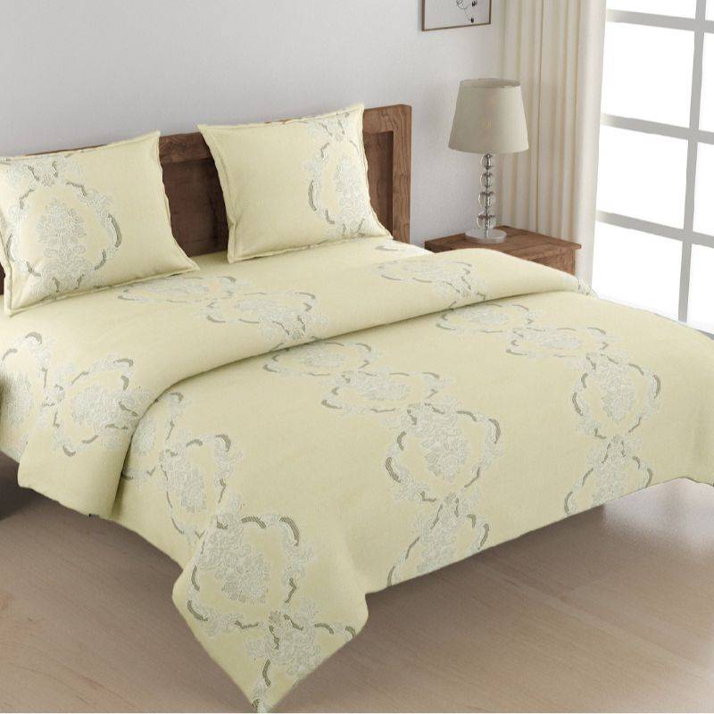 Yellow Floral Premium Print Cotton Bedding Set King Size