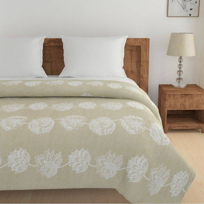 Brown Floral Premium Print Cotton Bedding Set King Size