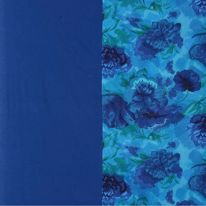 Blue Floral Shadow Print Cotton Bedding Set King Size