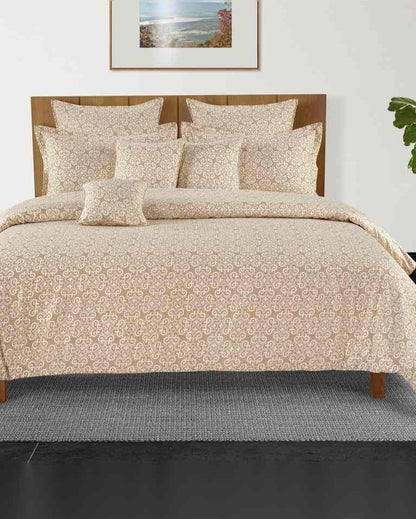 Stylish Geometric Amanda Pure Cotton One King Bedsheet With Two Pillow Covers Set | 108 x 108 inches