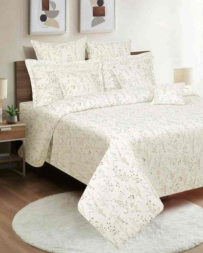 Trendy Chic Floral Amanda Pure Cotton One King Bedsheet With Two Pillow Covers Set | 108 x 108 inches