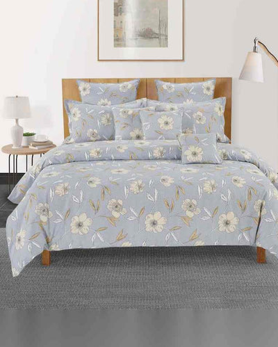 Elegant Pastel Vogue Blended Cotton One King Bedsheet With Two Pillow Covers Set | 108 x 108 inches