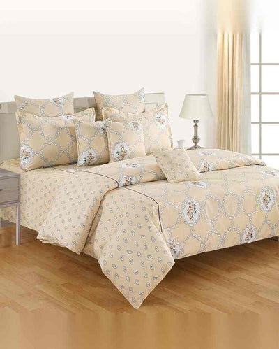 Luxurious Sparkle Roto Cotton One King Bedsheet With Two Pillow Covers Set | 108 x 108 inches