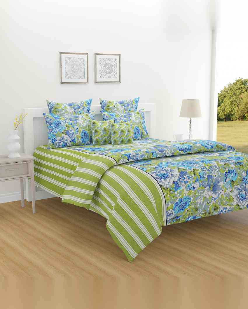 Chic Veda Pure Cotton One King Bedsheet With Two Pillow Covers Set | 108 x 108 inches