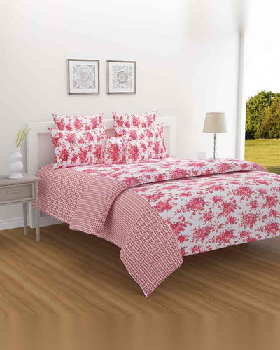 Stylish Floral Veda Pure Cotton One King Bedsheet With Two Pillow Covers Set | 108 x 108 inches