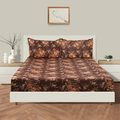 Rose Flower Print Cotton Bedding Set King Size