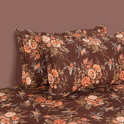 Rose Flower Print Cotton Bedding Set King Size