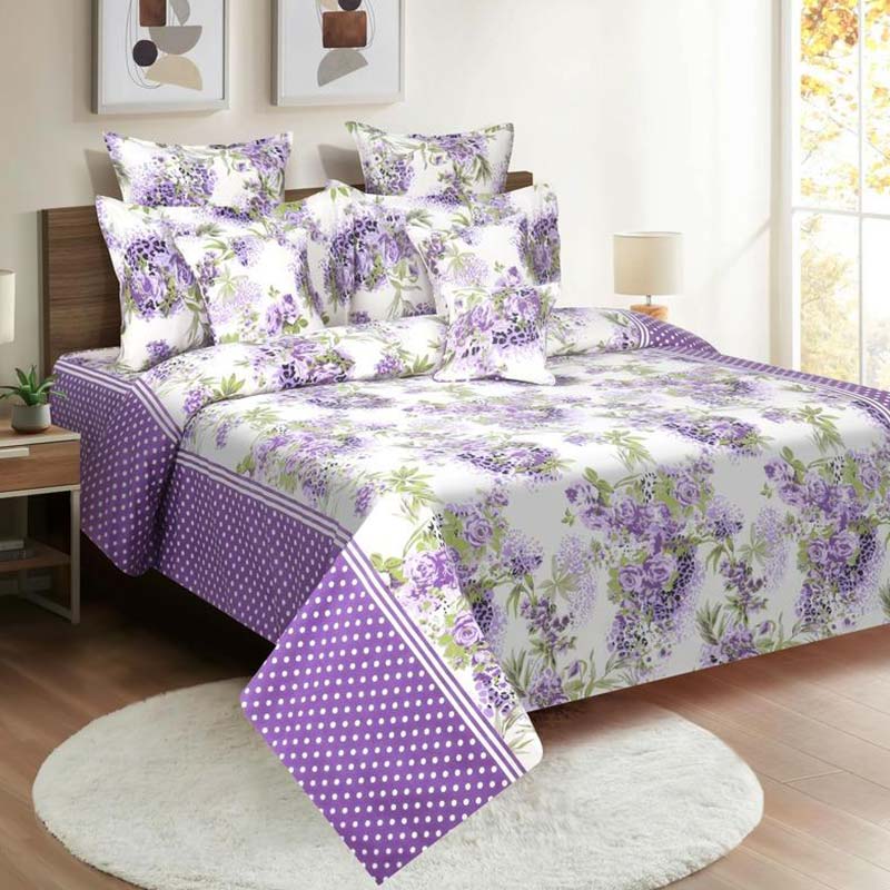 Anemone Floral Print Cotton Bedding Set King Size