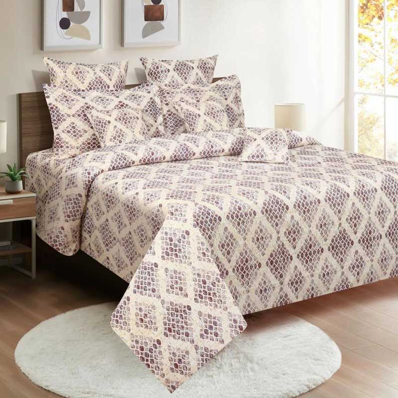 Abstract Purple Unique Print Cotton Bedding Set King Size