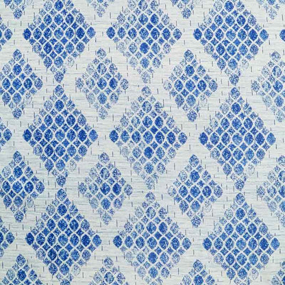Geometrical Blue Print Cotton Bedding Set King Size
