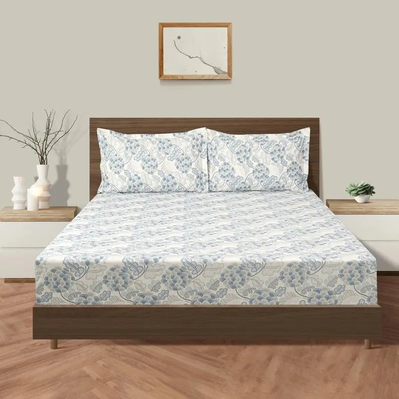 Cornflower Print Cotton Bedding Set King Size