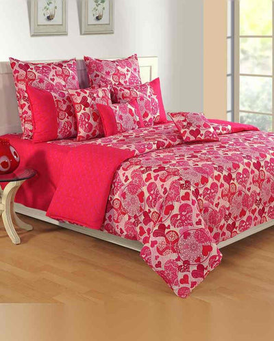 Abstract Classic Veda Pure Cotton One Bedsheet With Two Pillow Covers Set