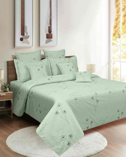 Stylish Floral Zinnia Mercerized Pure Cotton One Bedsheet With Two Pillow Covers Set