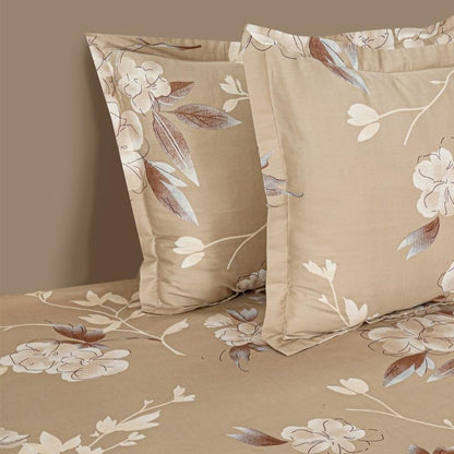 Big Floral Print Cotton Satin Bedding Set King Size