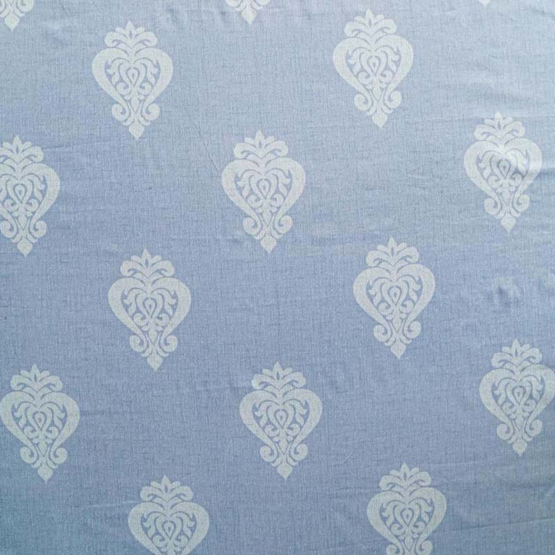 Classy Sky Blue Floral Print Cotton Bedding Set King Size