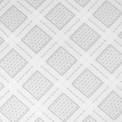 Grey Box Pattern Print Cotton Satin Bedding Set King Size