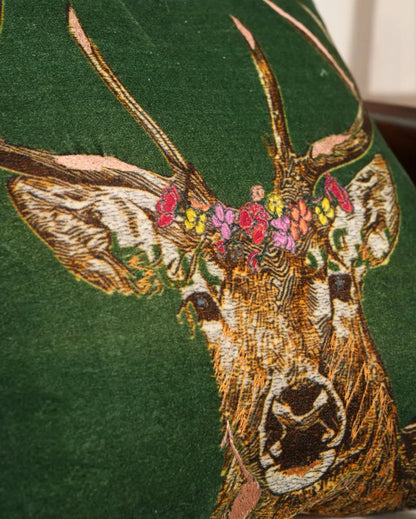 Deer Velvet Cushion Cover | 16 x 16 inches , 18 x 18 inches , 20 x 20 inches