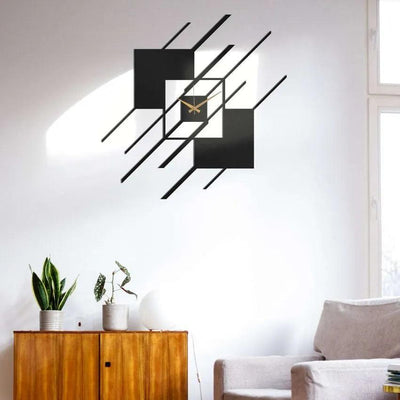 Designer Geometric Lines Metal Wall Clock