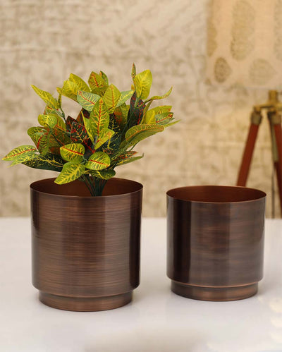 Elegant Dew Metal Planters | Set Of 2 | Plant not included