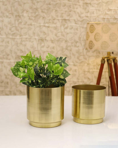 Elegant Dew Metal Planters | Set Of 2 | Plant not included